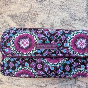 Vera Bradley Purple and Black Quilted Clutch